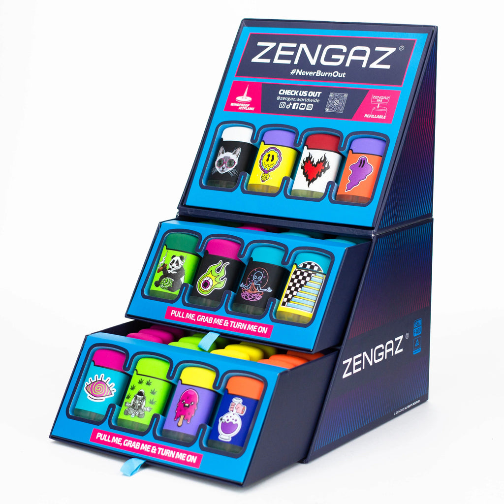 ZENGAZ®| Mega Jet flame Torch lighter Display of 48 [ZL-3]