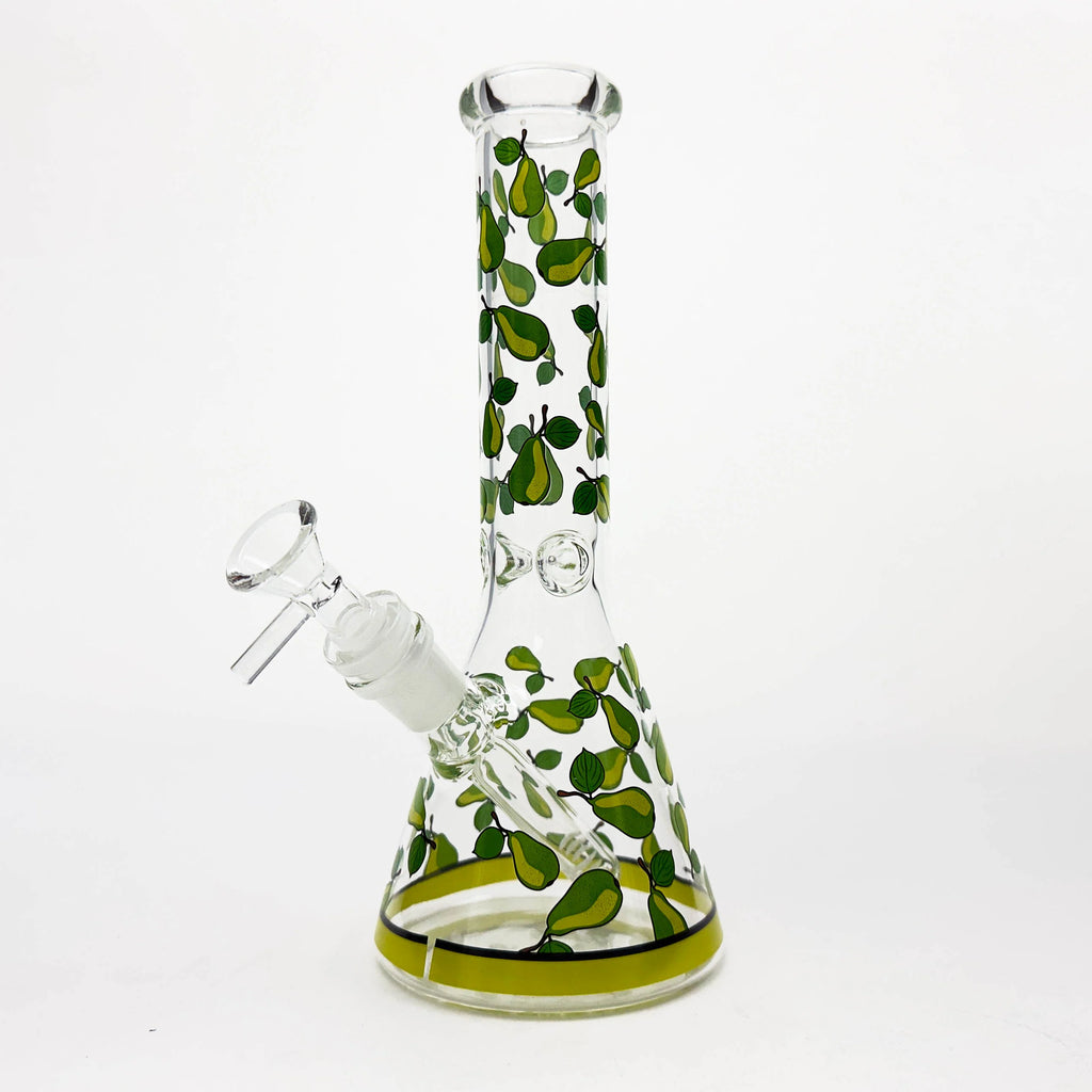 10" Glass Beaker Bong with Apple Design [FT08] | Wholesale