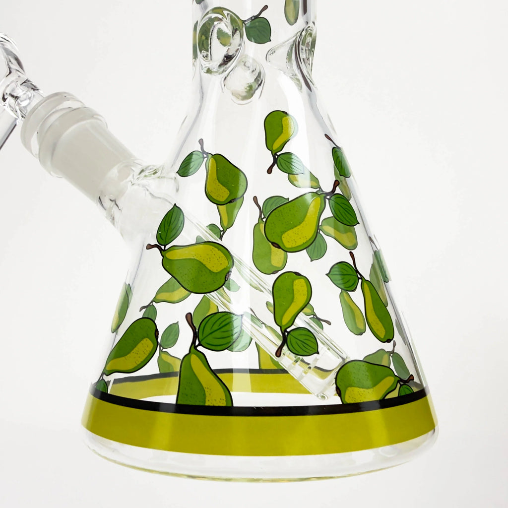 10" Glass Beaker Bong with Apple Design [FT08] | Wholesale