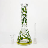 10" Glass Beaker Bong with Apple Design [FT08] | Wholesale