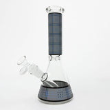 10" Glass Beaker Bong with Rectangle Print Design – [FT510]