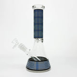 10" Glass Beaker Bong with Rectangle Print Design – [FT510]