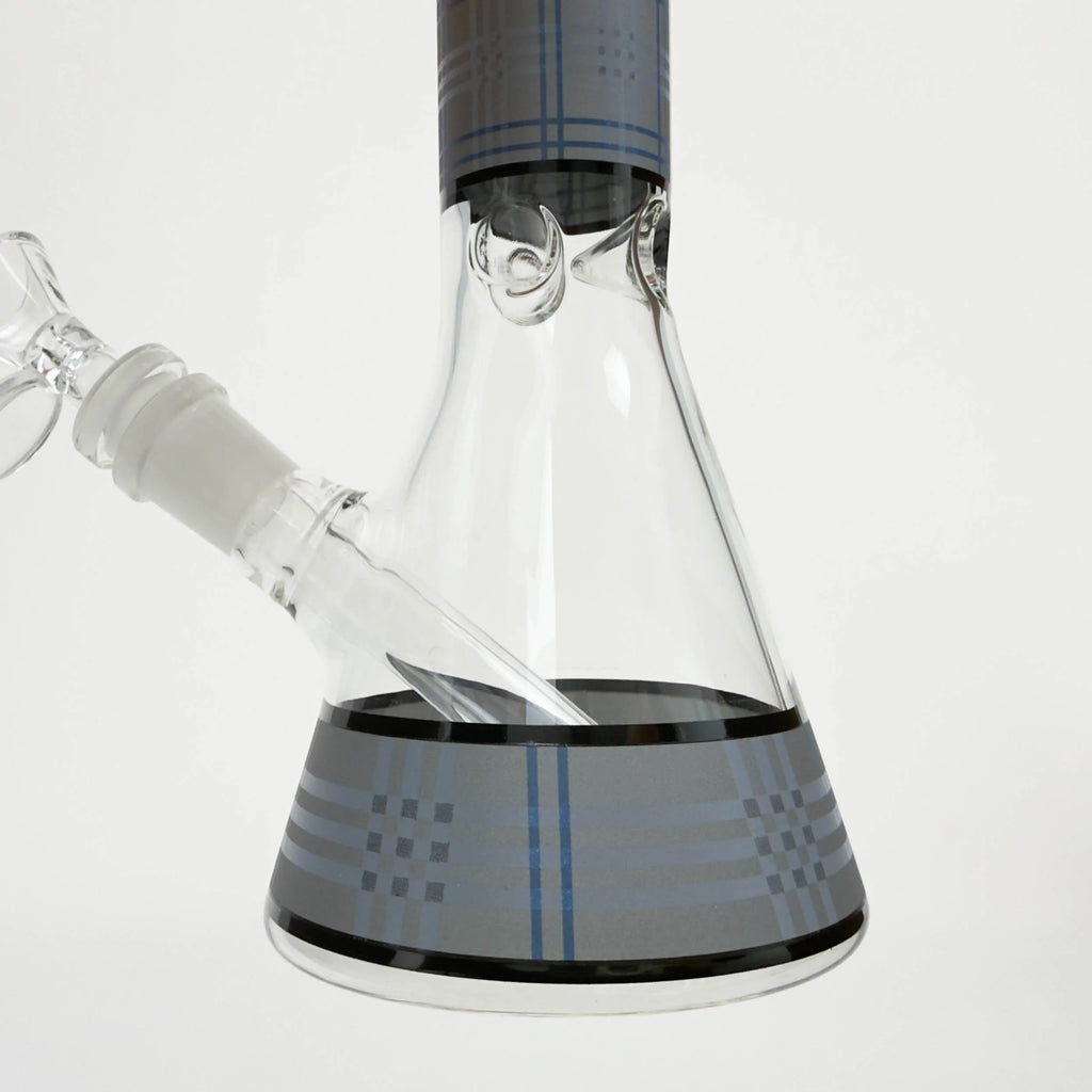 10" Glass Beaker Bong with Rectangle Print Design – [FT510]