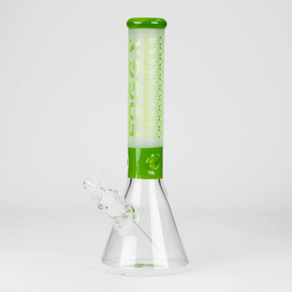 FOGGX 14" Sandblasted Frosted Beaker Bong (7mm) | FT321 Wholesale