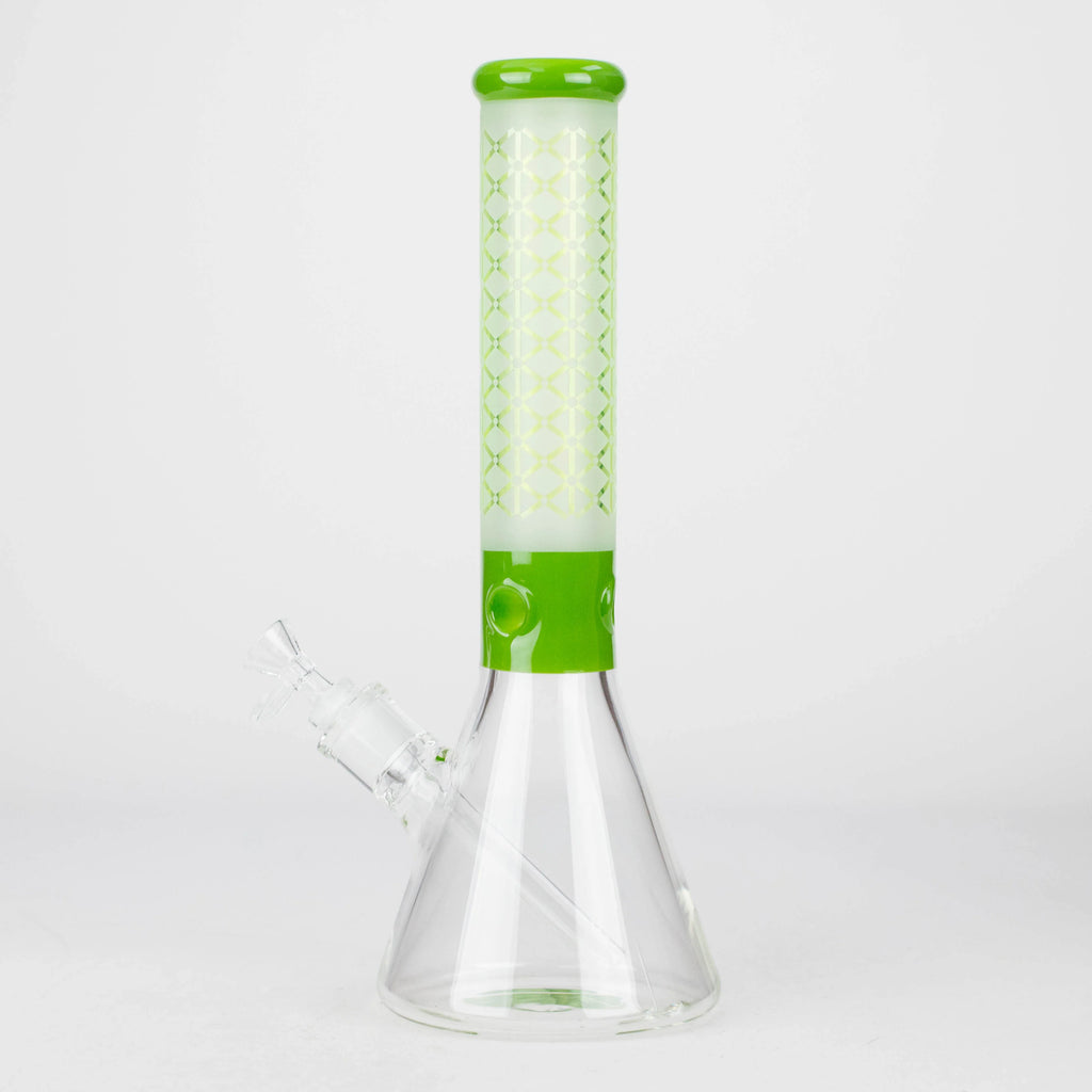 FOGGX 14" Sandblasted Frosted Beaker Bong (7mm) | FT321 Wholesale