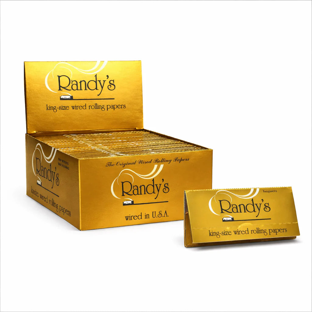 Randy’s® Wired King Size Rolling Papers (Gold Edition) | Box of 25