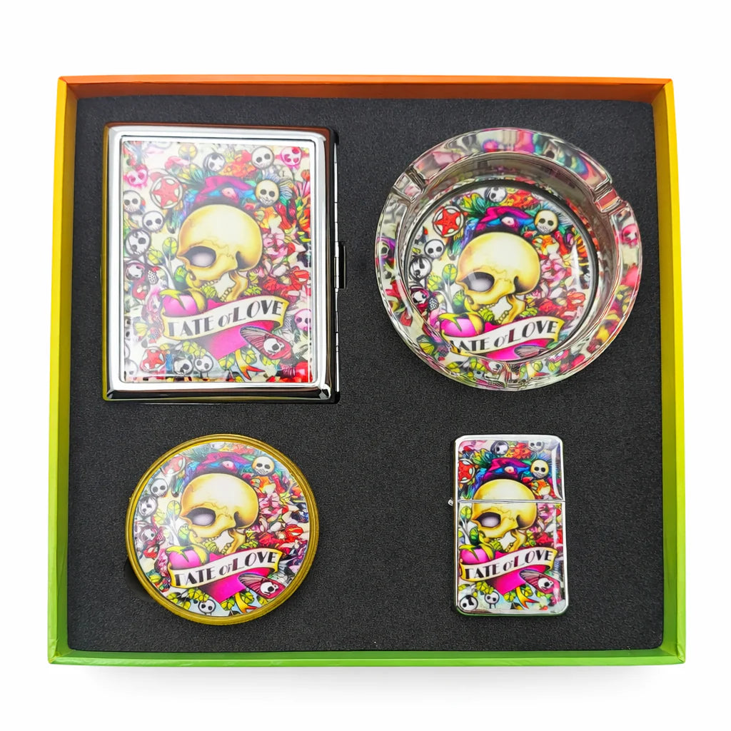 4-Piece Smoking Accessory Gift Set (Leaf Design) | Wholesale Box