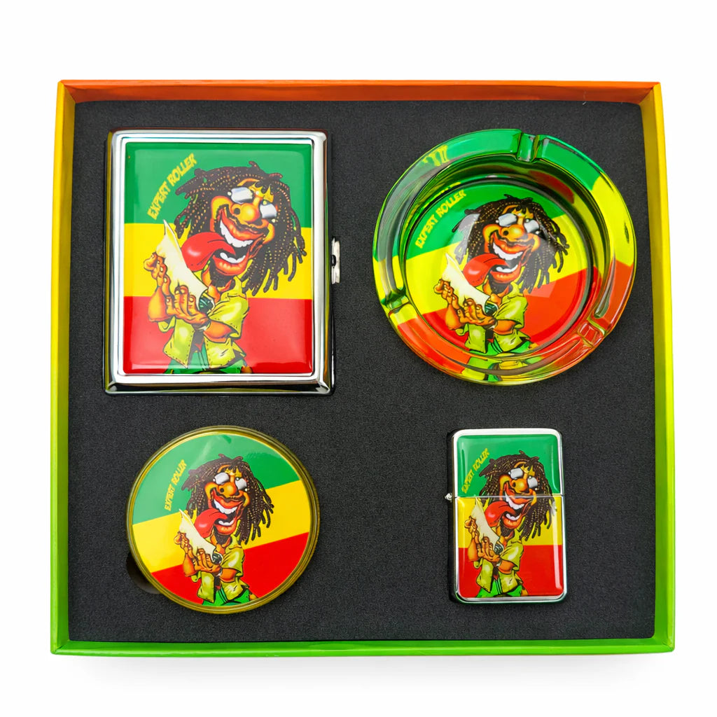 4-Piece Smoking Accessory Gift Set (Leaf Design) | Wholesale Box