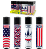 Clipper USA Flag Leaves Weed Series Reusable Lighters - 48ct