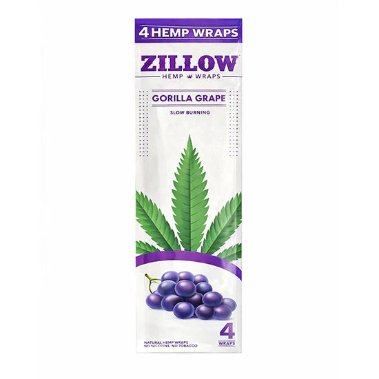 Zillow Natural Hemp Wraps [Box of 20 Packs] | Wholesale