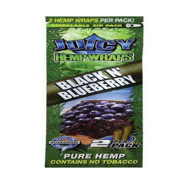 Juicy Jays Hemp Wraps Black & Blueberry Twist – 2 Pack (Box of 25) Wholesale Toronto