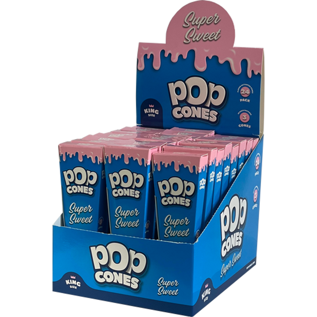 Pop Cones King Size Pre-Rolled Cones | 24 Pack Display
