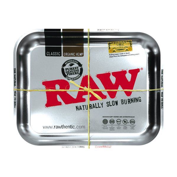 Raw Silver/Steel Rolling Tray - Large