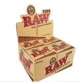 Raw Pre-Rolled Unbleached Tips Pack/21 Box/20 Case/20