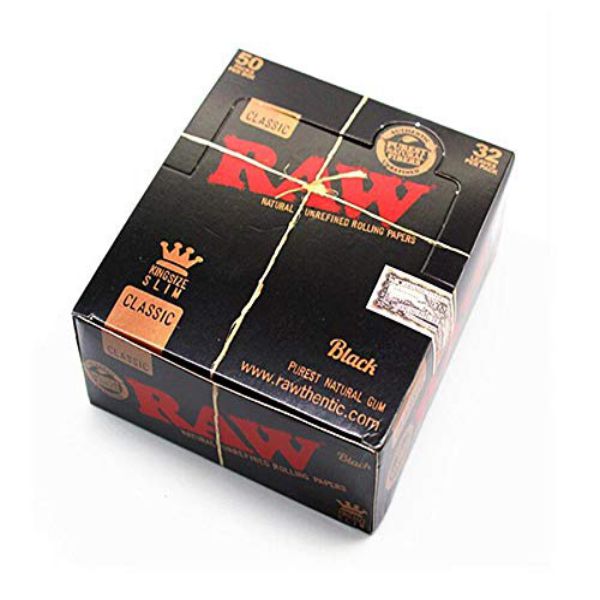 RAW Black King Size Slim Papers | 50 Pack Display