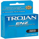Trojan ENZ Lubricated Condoms 3-Pack (Blue Box) | Case of 8 | Wholesale