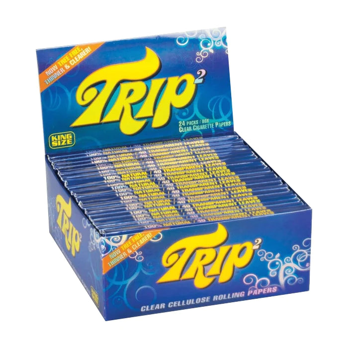 Trip2 Clear King Size Rolling Papers - 24ct Box | Wholesale