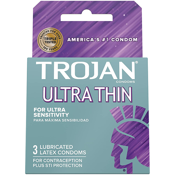 Trojan Ultra Thin Condoms 3-Pack (Case of 8) | Wholesale