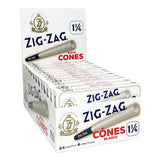 Zig-Zag White 1 1/4 Pre-Rolled Cones | 24-Pack Display