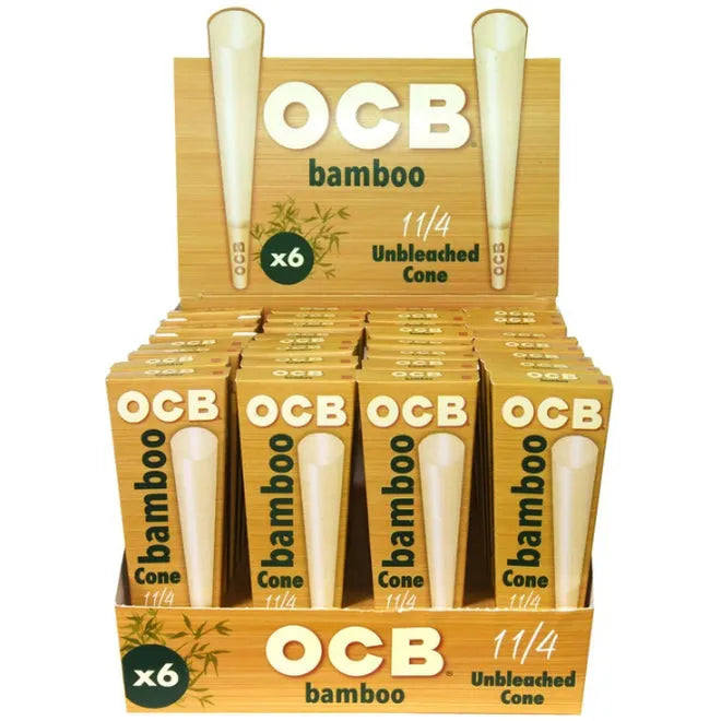 OCB Bamboo 1¼ Cones – 6 Pack | Bulk Wholesale