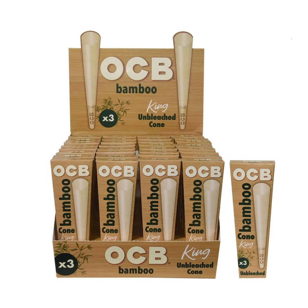 OCB Bamboo King Size Cones | 3-Pack | Wholesale Case