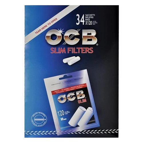 OCB Slim Filter Tips | 34 Pack Display