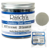 Randy’s® | 0.812" Stainless Steel Screens – Jar of 20 (36 Jars / 720 Screens Total)