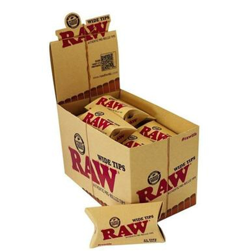 RAW Classic Pre-Rolled Wide Tips | 20 Pack Display