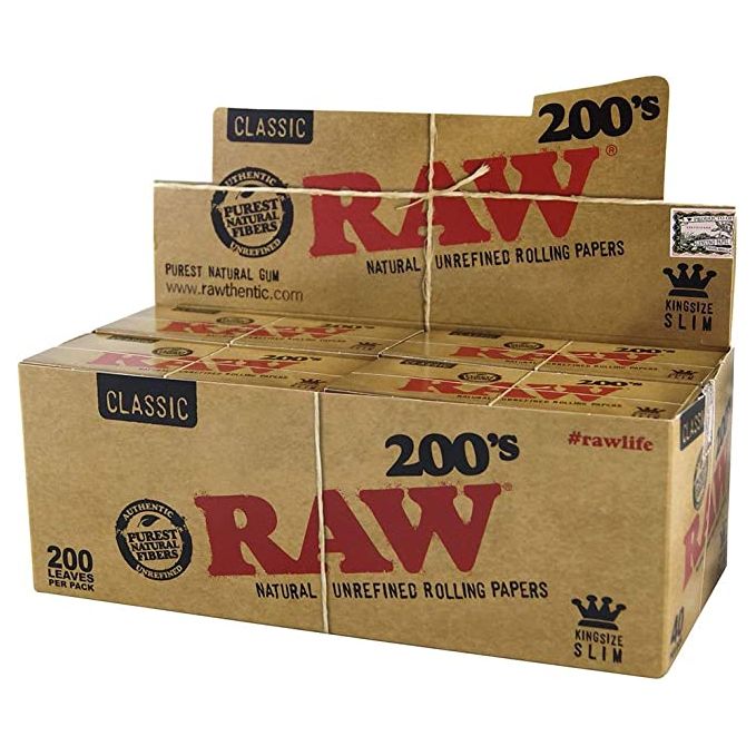 RAW Classic King Size Slim 200s | Flat Pack